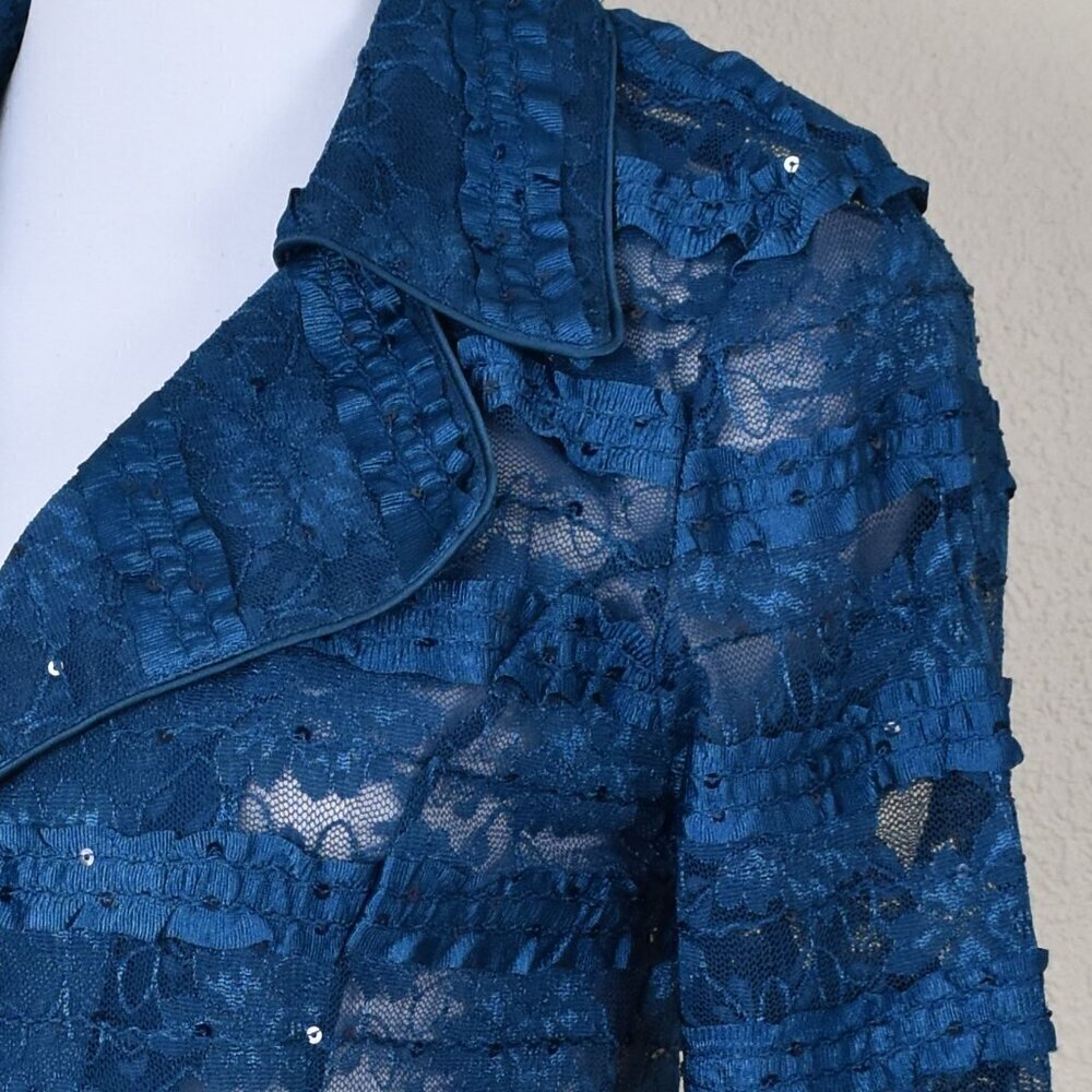 Clara Sun Woo Lace Ribbon Stripe Blazer Jacket S - Picture 2 of 9